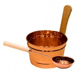 Sauna Bucket and Ladle(copper)
